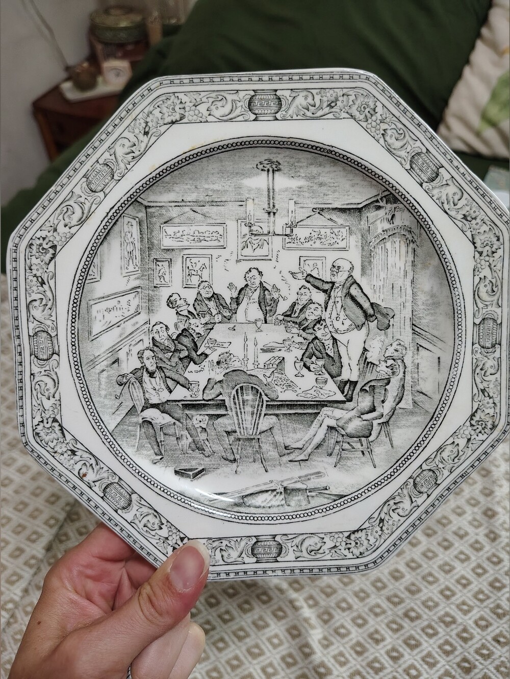 Pickwick Papers Dickens Decorative Octagonal Dinner Plate